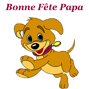 Gif animé bonne fête papa chien